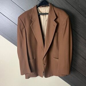 Oscar De La Renta Studio Men Sport Coat Blazer‎ Brown 46R Vintage Wool/Cashmere